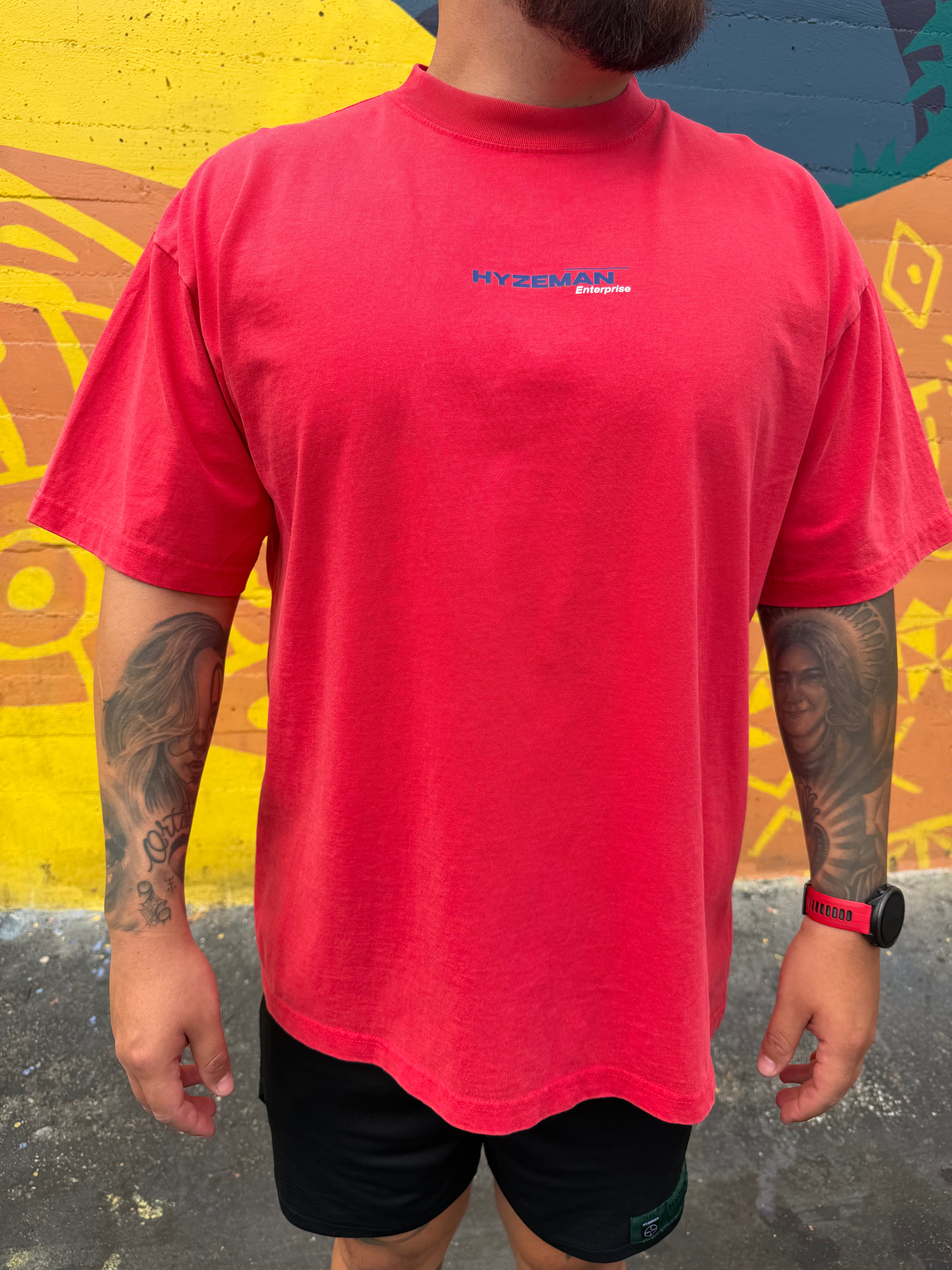 HYZEMAN TEXT LOGO TEE - RED