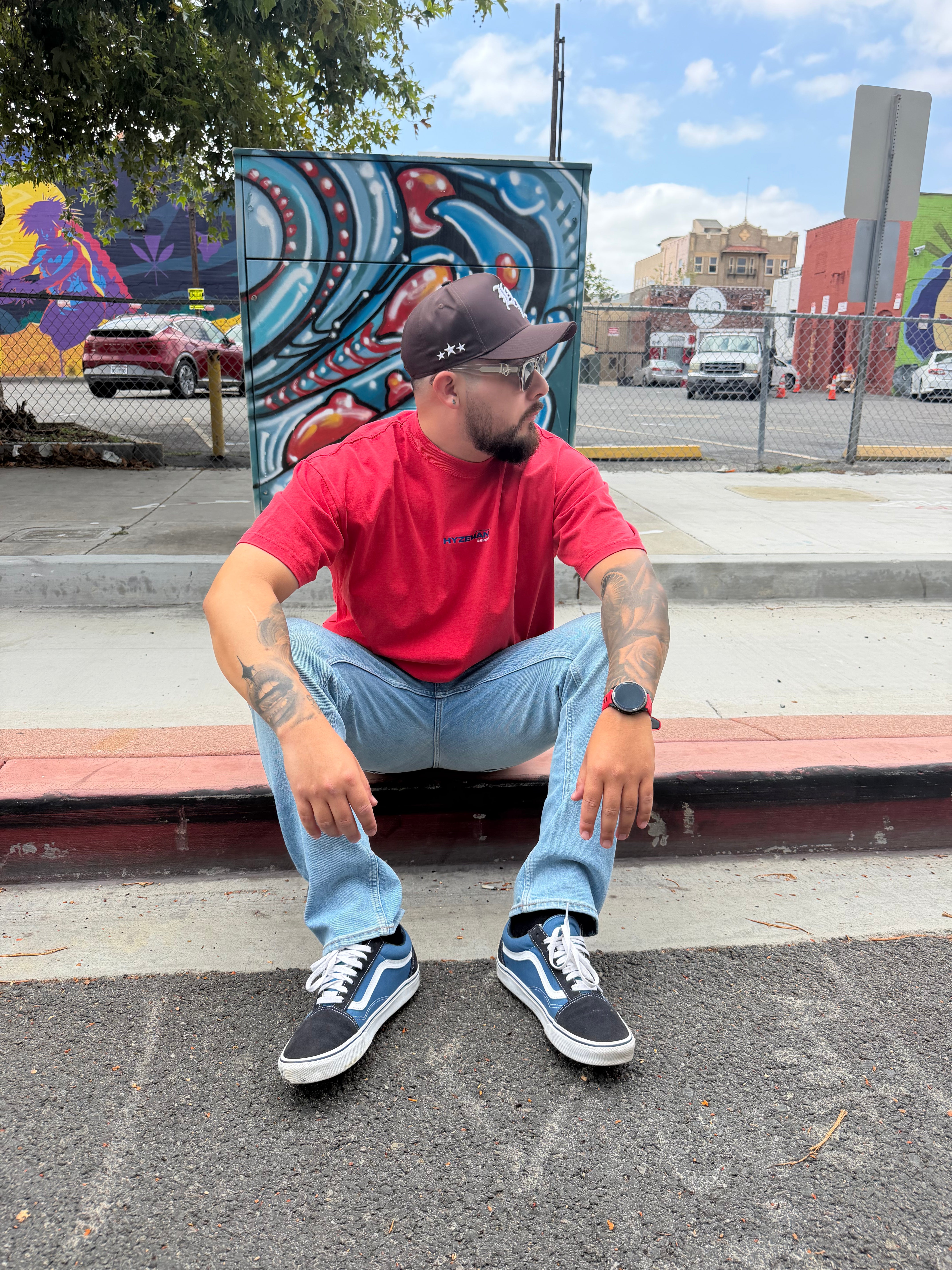 HYZEMAN TEXT LOGO TEE - RED